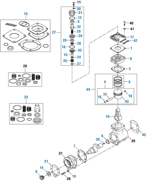 PAI 220036 CUMMINS 3801733 UNLOADER REPAIR KIT (SS296 / 13.2