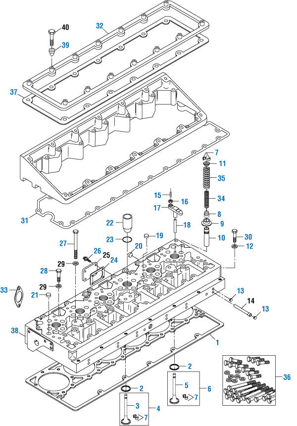 PAI 131268 CUMMINS 3034855 VALVE COVER GASKET (L10) (14 HOLE