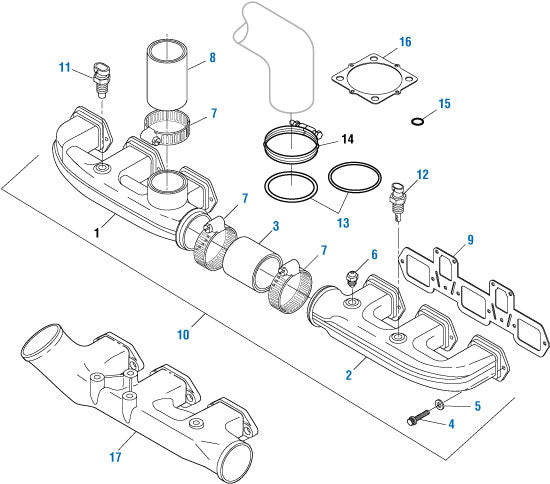 PAI Blue - Mack & Volvo Applications Intake Manifold - E7, E-Tech, ASET | woodlineparts.com
