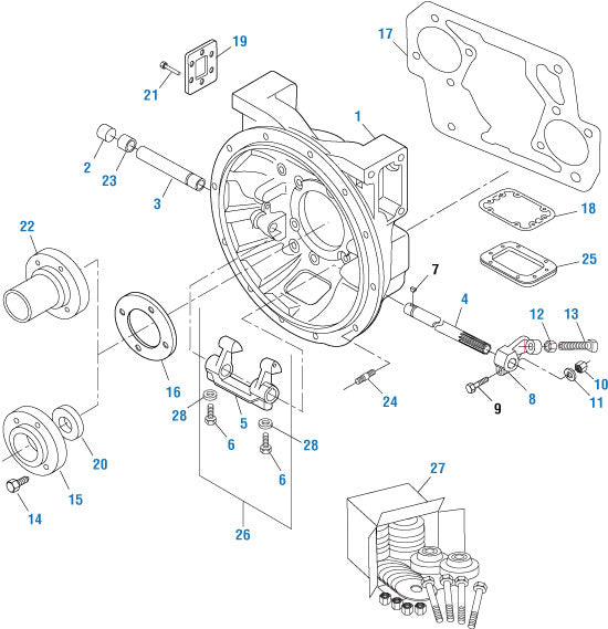 PAI FKT-5069 MACK 204SX389 REAR ENGINE MOUNT KIT (R / RD W/ FULLER