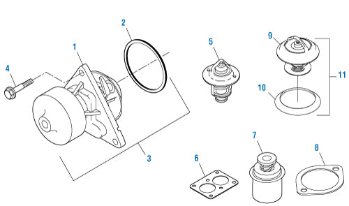 PAI Industries - Cummins Engine Water Pump and Thermostat - 6C/ 8.3/ISC / ISL / ISL9 Series | woodlineparts.com