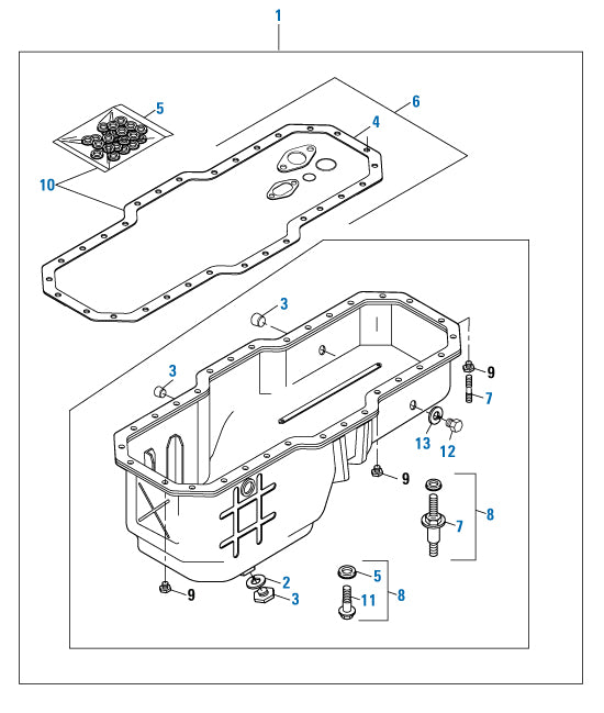 PAI Blue - Mack & Volvo Applications
Oil Pan Kit and Components  - E7, E-Tech, ASET | woodineparts.com