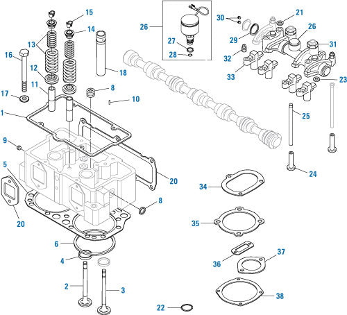 PAI Blue - Mack & Volvo Applications Cylinder Head Components - Engine - V8 Series | woodlineparts.com