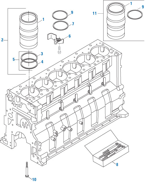 【※can】 PAI 161655 CUMMINS 4376168 CYLINDER LINER KIT (APR) (150MM) (ISX