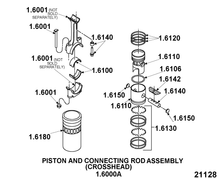 Cargar imagen en el visor de la galería, Detroit Diesel Piston and Connecting Rod Assembly (Crosshead) 1.6000A 21128 | woodlineparts.com