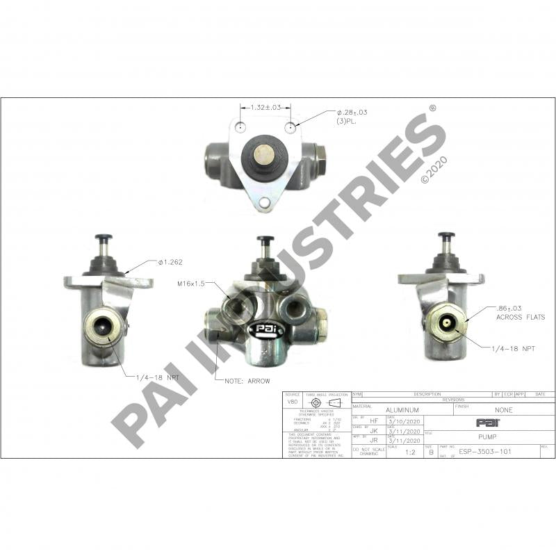 PAI ESP-3509 MACK 314GC227P5 FUEL SUPPLY PUMP (0440008086
