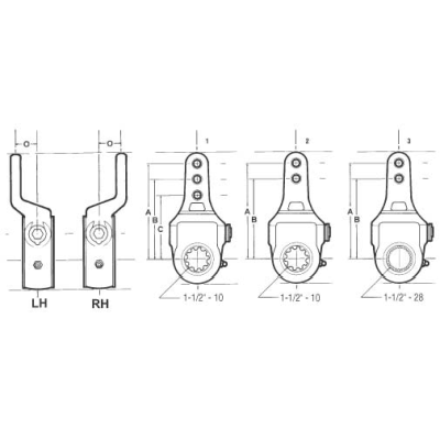 PACK OF 4 PAI EM49360 MACK 279946 OFFSET ARM SLACK ADJUSTER (RH)