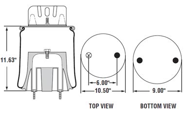 PAI 750293 OEM HENDRICKSON 67043-002 AIR SPRING (ROLLING