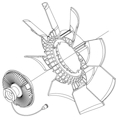 PAI 801119 MACK 43MH59M FAN & CLUTCH ASSEMBLY (MP7 / MP8 / D11 