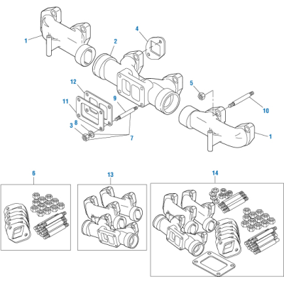 PACK OF 6 PAI 831013 MACK 590GB48 TURBOCHARGER GASKET (EGR DOUBLE PLATE)
