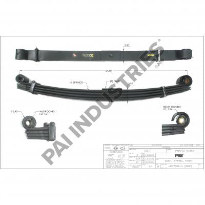PAI 750814 MACK 2QK495 OEM HENDRICKSON FRONT SPRING ASSEMBLY
