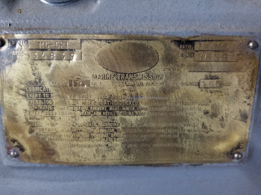 MG 521 TWIN DISC 3:1 MARINE GEAR / TRANSMISSION (REBUILT / OUTRIGHT)
