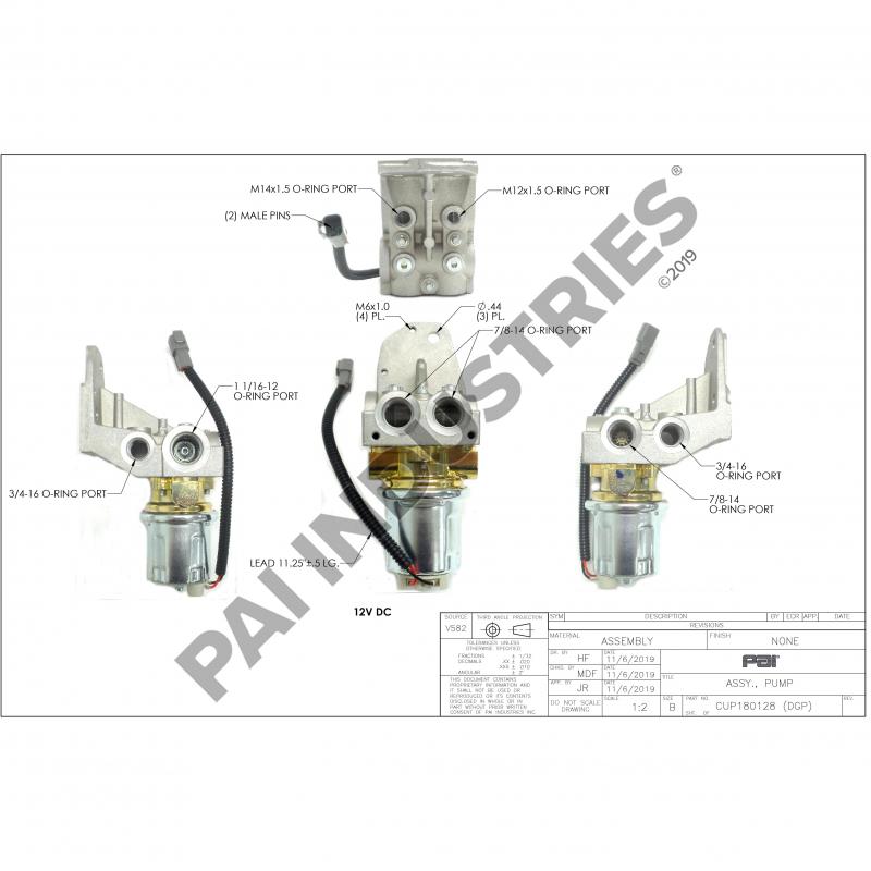 PAI 180128 CUMMINS 5362271 FUEL TRANSFER PUMP ASSEMBLY (12 VDC) (USA)