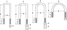 Load image into Gallery viewer, PACK OF 2 PAI FUB-4765C MACK 7QK3148P5 SEMI-ROUND U-BOLT KIT (USA)
