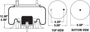 PAI 750292 OEM HENDRICKSON 59484-002L AIR SPRING (4000-59484002L) (USA) | woodlineparts.com