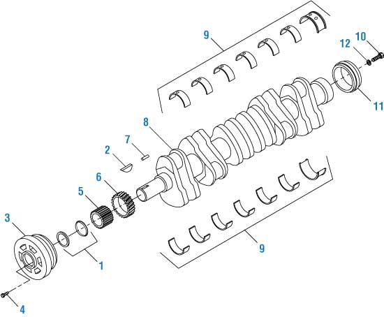 PAI Industries - International Engine
Crankshaft - DT-466E / DT-530E (1993-1999 HEUI) | woodlineparts.com