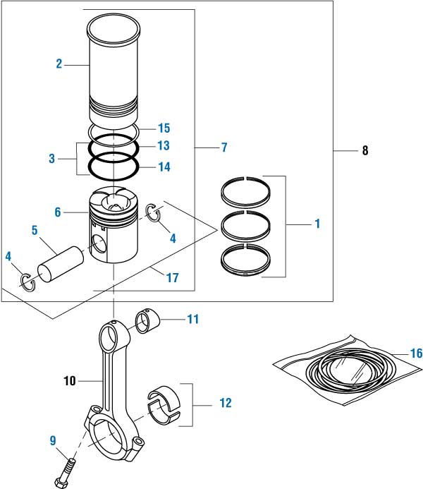 PAI Industries - International Engine One Piece Piston - DT-466E / DT-530E (1993-1999 HEUI) | woodlineparts.com
