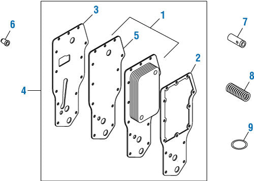 PAI 141416 CUMMINS N/A OIL COOLER KIT (4B) (3957543, 4932124, 3942915)