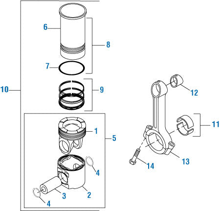 PAI Industries - International Engine
Two Piece Piston - DT-466E / DT-530E (2000-2003) | woodlineparts.com
