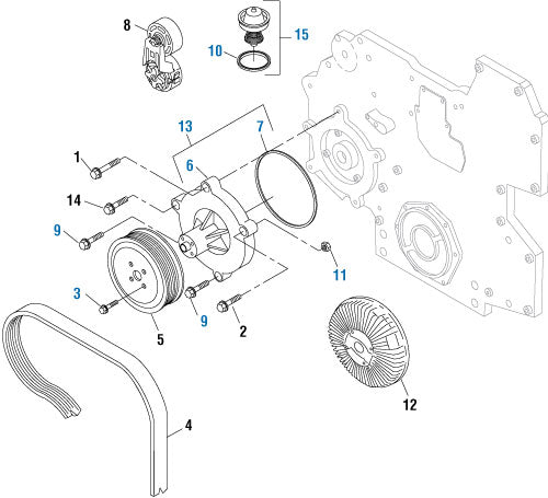 PAI Industries - International Engine
Water Pump - DT-466E / DT-570 (2004 & Up) | woodlineparts.com