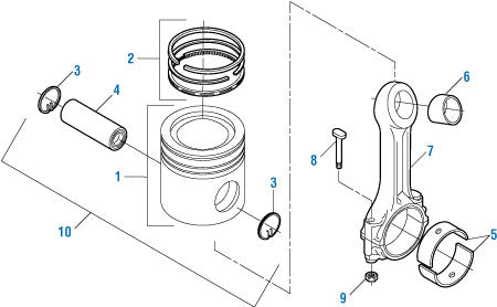 PAI Industries - Detroit Diesel Engine Closed End Rod - Monotherm Piston (12.7L and 14L) - Series 60 | woodineparts.com