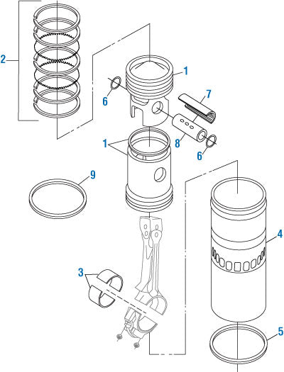PAI Industries - Detroit Diesel Engine
Pistons, Rod Bearings and Ring Sets - Series 92 | woodlineparts.com