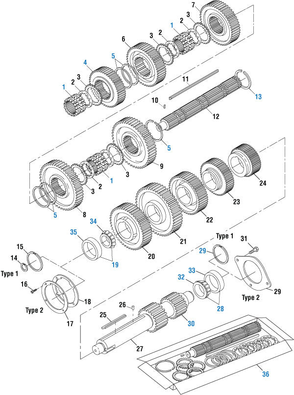 PAI Industries - Drive Train Main Case Countershaft - 9, 10, 13 Speed | woodlineparts.com