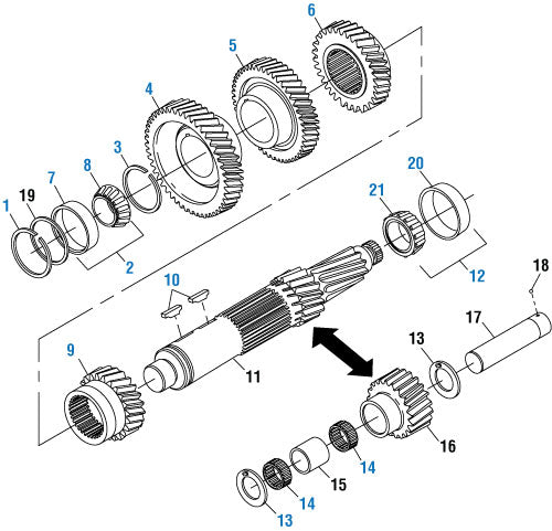 PAI Industries - Drive Train
Countershaft & Idler Gear - FS 5406 / FS 6205A / FS 6206A / FS 6306A /FS-FSO 6 | woodlineparts.com