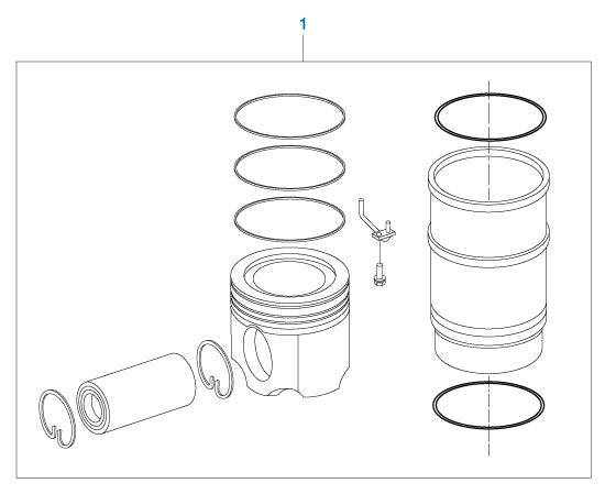 PAI 600961 CYLINDER KIT FOR DETROIT DIESEL DD15 (MONOTHERM PISTON)