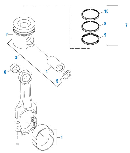 PAI 311293 CATERPILLAR PISTON KIT (GAS) (8.0:1 CR) (3500)