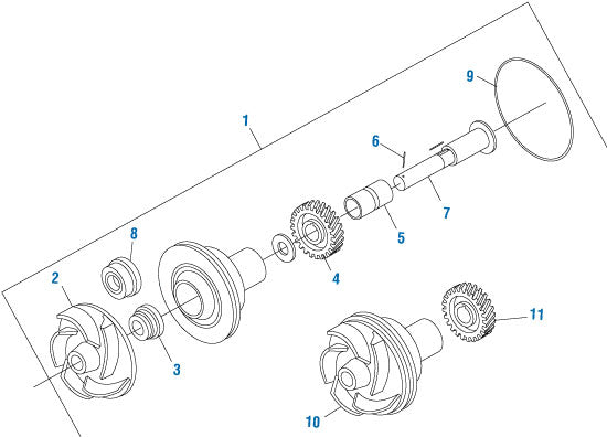 PAI ERW-0748 MACK 379GC42 WATER PUMP ROTOR (IMPELLER) (V8 / E9) (USA)