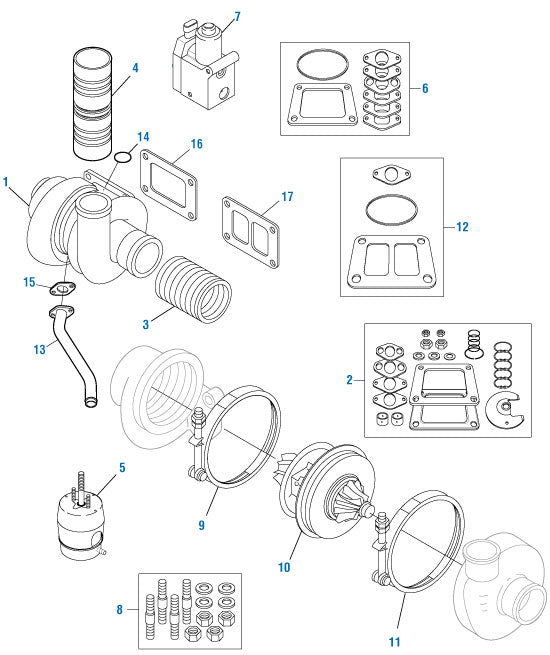 PAI Blue - Mack & Volvo Applications Turbocharger - E7, E-Tech, ASET | woodlineparts.com