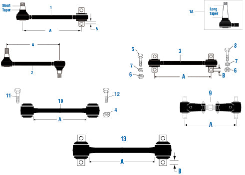 PAI FTR-4537-238 MACK 17QF460P238 TORQUE ROD (1 PC) (23-3/4" CENTERS) (USA)
