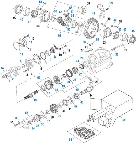 PAI Industries - Drive Train Forward Tandem Axle - RD/RP/RT 17140, 20140, 34145, 40140, 40145, 44145 | woodlineparts.com