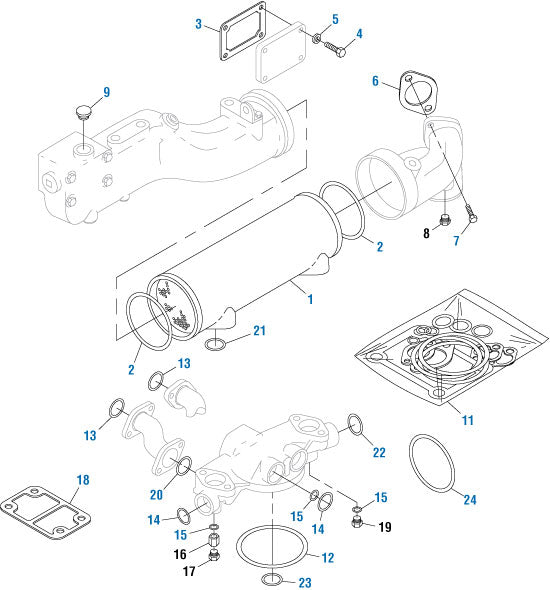 PAI 331389 CATERPILLAR 1002937 OIL COOLER GASKET KIT (3406E / C15) (USA)