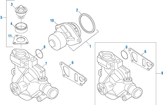 PAI Industries - Cummins Engine
Water Pumps and Thermostat - 4B Series | woodlineparts.com
