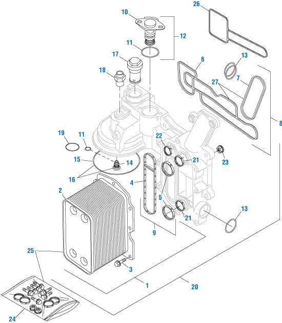 PAI Industries - International Engine Oil Cooler - DT-466E / DT-570 (2004 & Up) - woodlineparts.com