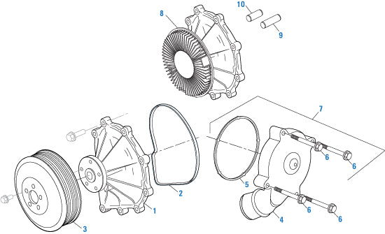 PAI Industries - Detroit Diesel Engine Water Pump Assembly - DD15 | woodlineparts.com