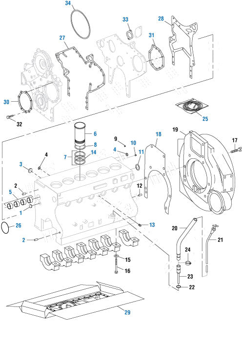 PAI - International Engine Cylinder Block Components - DT-466 (Early to 1993) | woodlineparts.com