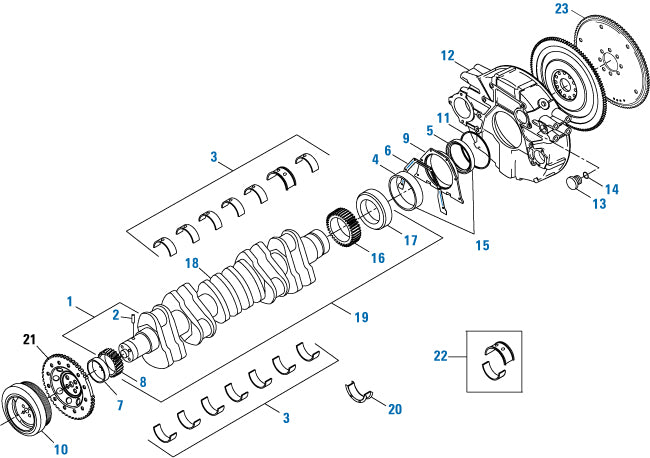 PAI 172005 CUMMINS 4955521 MAIN BEARING KIT (STD) (6B / ISB / QSB ...