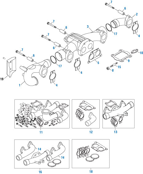 PAI 131672 CUMMINS 3682940 CENTER EXHAUST MANIFOLD GASKET (ISX) (EGR)
