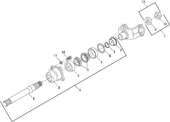 PAI Industries - Drive Train
Forward Tandem Axle Output (Thru) Shaft Assembly  - RD/RP 20160, 23160, 23164, 25160, 26160 | woodlineparts.com