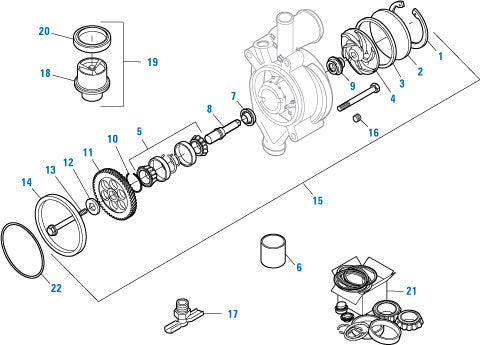 PAI Industries - Detroit Diesel Engine Water Pump and Thermostat - Series 50 | woodlineparts.com