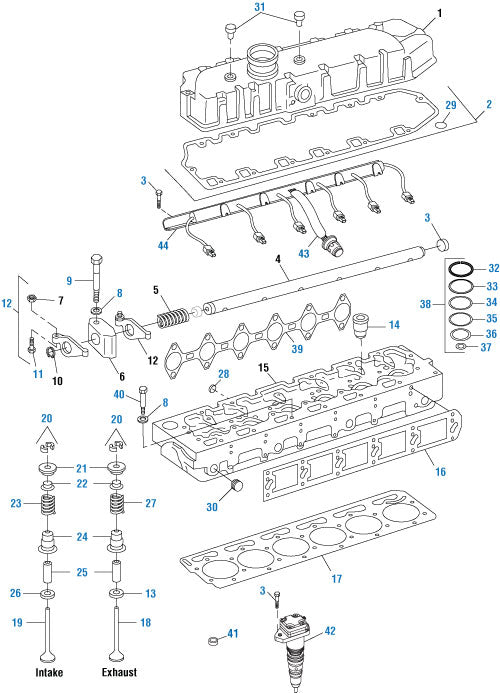 PAI Industries - International Engine Cylinder Head Components - DT-466E / DT-530E (1993-1999 HEUI) | woodlineparts.com