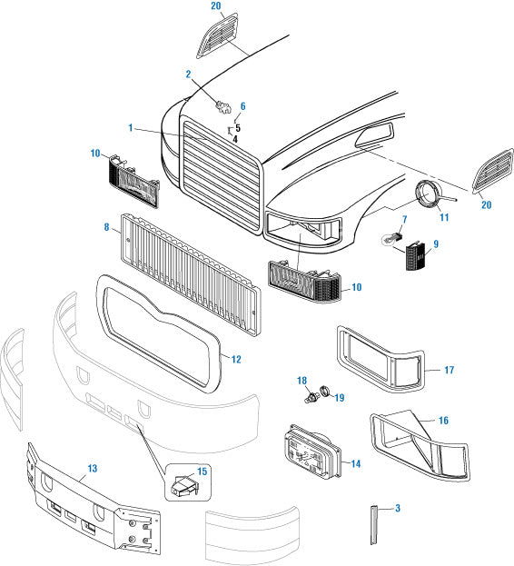 PAI Blue - Mack & Volvo Applications
CH / CL / CX / CV / GU Models - Hood Components | woodlineparts.com