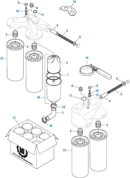 85136709 PAI FKT-4156 MACK 485GB3219D OIL FILTER KIT E6 E7 E-TECH ASET 25503129 ...