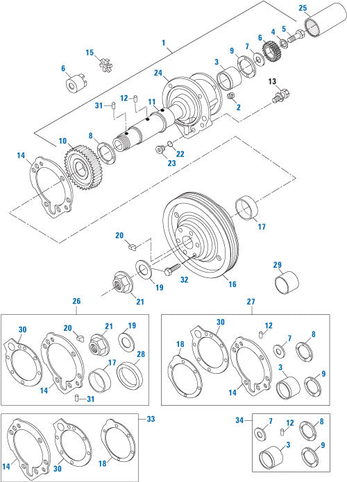PAI Industries - Cummins Engine Accessory Drives - Cast Iron Housing - N14 Series | woodlineparts.com