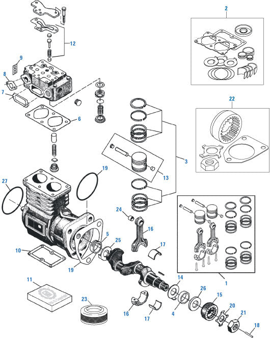 PAI Industries -Air & Electrical Tu-Flo 550/750 Compressor - Compressor | woodlineparts.com
