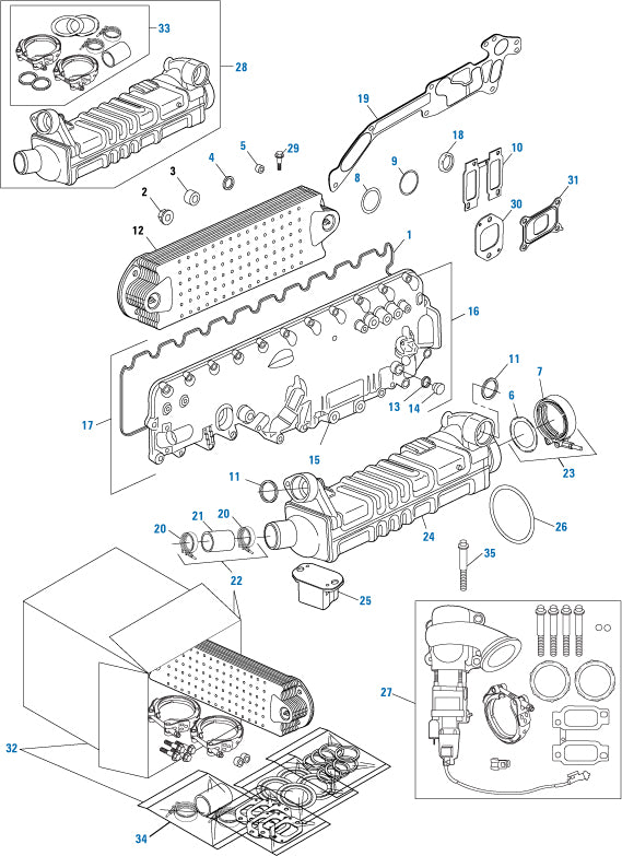 PAI Blue - Mack & Volvo Applications Oil Cooler and EGR Cooler - D11, D13 Series | woodlineparts.com