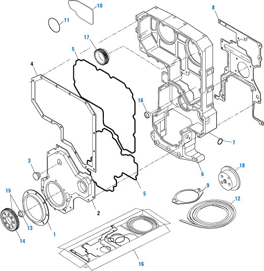 PAI 132071 FRONT TIMING COVER GASKET KIT FOR CUMMINS ISX / ISX15 ...